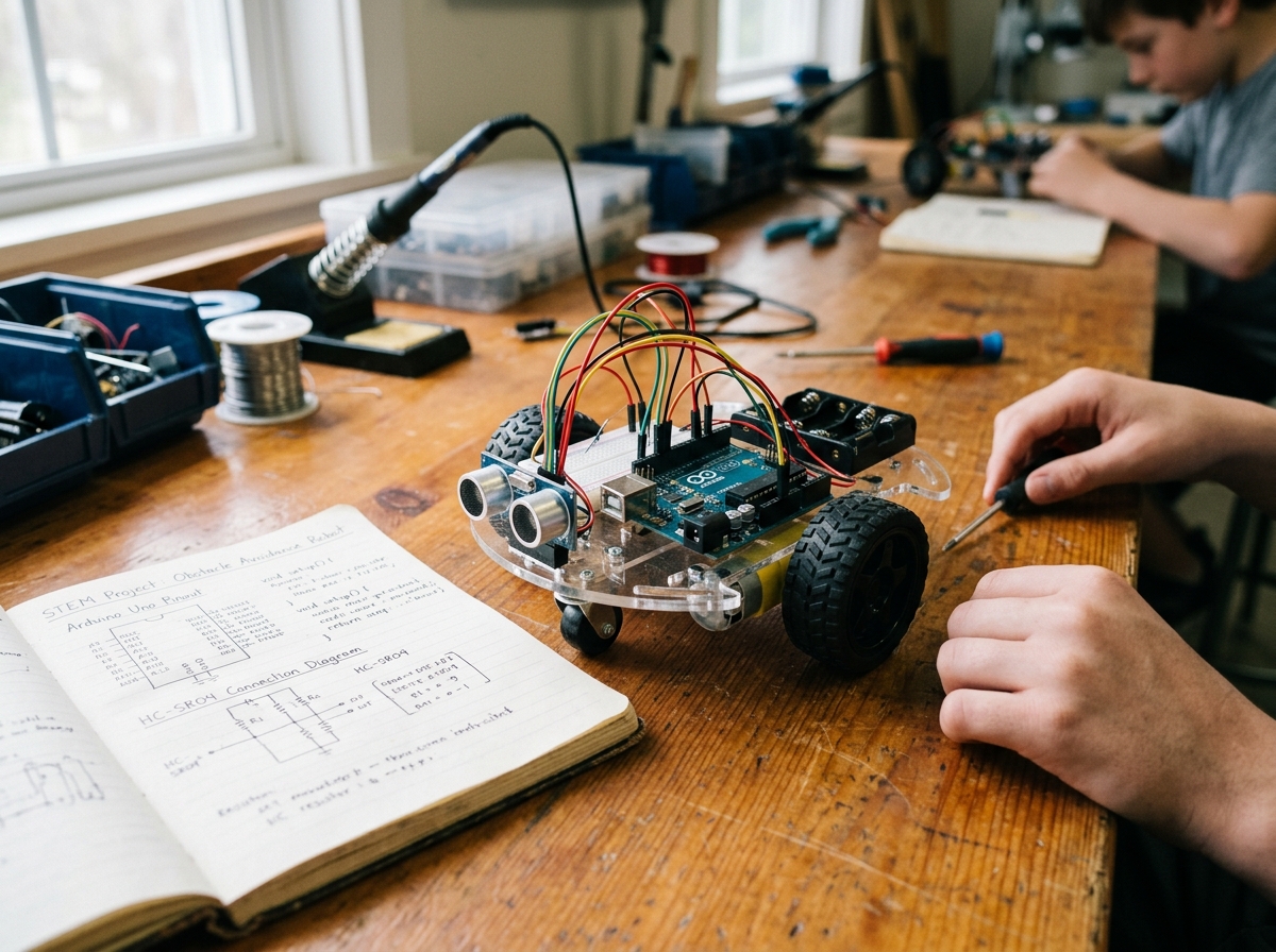 Modular robotics hardware, Arduino microcontroller, and schematic design notes